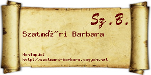 Szatmári Barbara névjegykártya