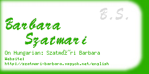 barbara szatmari business card